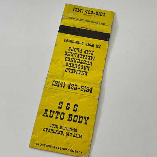 S&S Auto Body Overland MO Vintage Matchbook Cover TB6-MB1-14