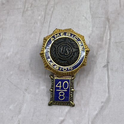Vintage Brass U.S. American Legion 40/8 Badge Pin Pinback SF4