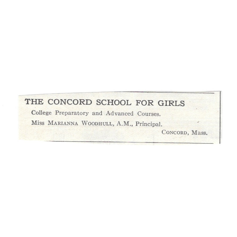 The Concord School For Girls MA Miss Mariana WoodHull, A.M. c1920 Ad AG4-S6