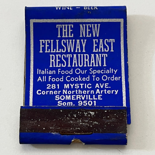The New Fellsway East Restaurant Somerville Vintage Matchbook Cover TB8-MB2-10