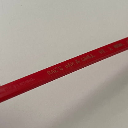 Rae's Bar & Grill Rt. 1 Mon. Jct. N. Vintage Souvenir Swizzle Stir Stick TE2-SW