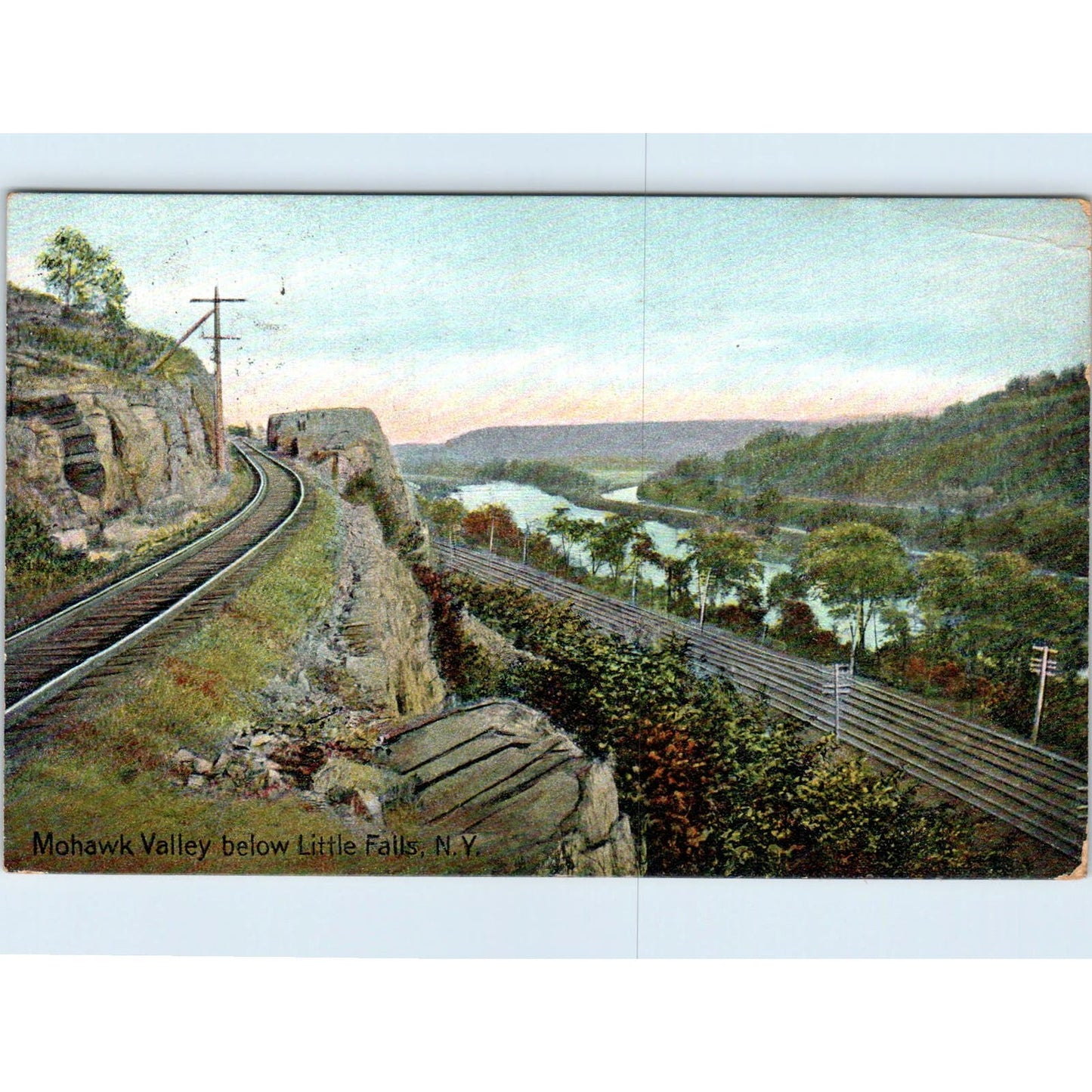 1909 Mohawk Valley Below Little Falls NY Original Postcard PC9