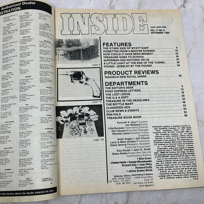 1986 Sept - Treasure Magazine - Treasure Hunting Metal Detecting Gold Coins M10