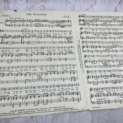 Oh! Frenchy Sam Ehrlich Con Conrad WWI 1918 Sheet Music FL6-9