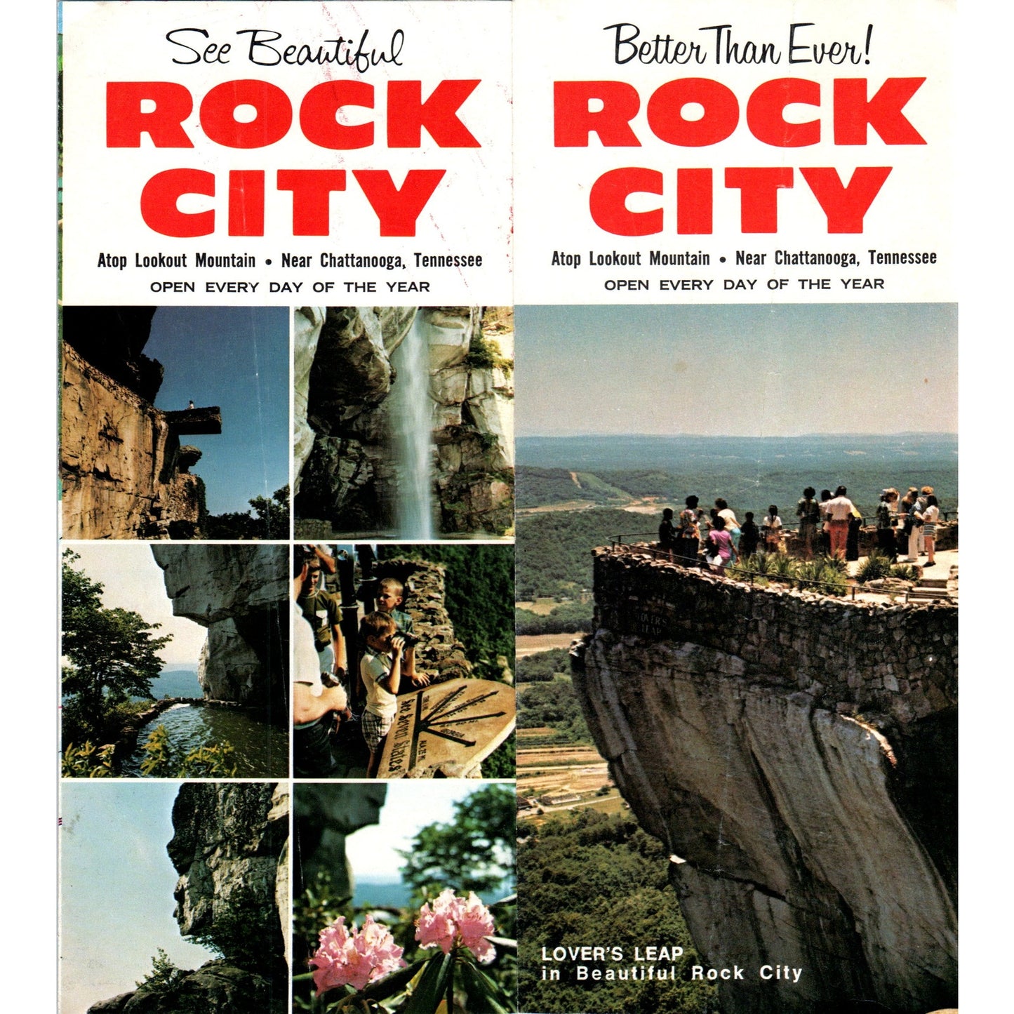 Vintage Rock City Lookout Mountain Chattanooga TN Map & Travel Brochure AF7-E2