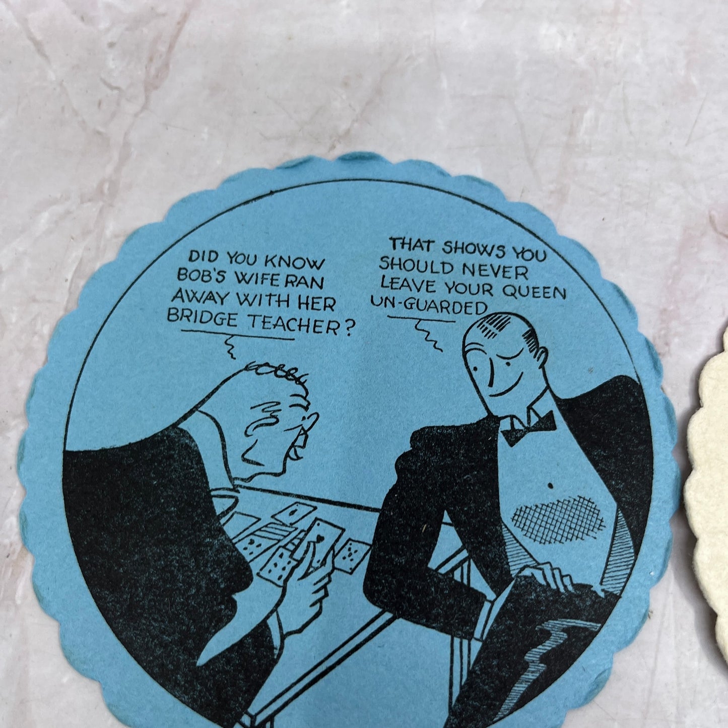 Vintage Bridge Coaster Illustrated Humor Cartoon Set of 3 TH9-BC-4