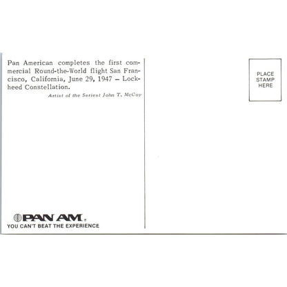 Lockheed Constellation Pan Am Airlines Illustration Vintage Postcard TG8-PC