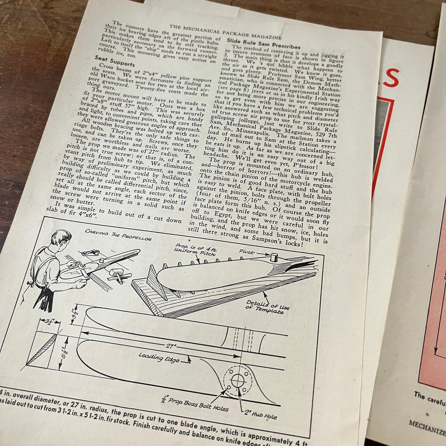 Build an Aero Ice Sled That Goes 60mph X.A. Woodruff 3 Pages 1931 Article AG1-13