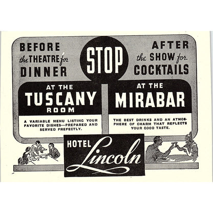 Hotel Lincoln Indianapolis IN Evansville IN 1941 Ad SAG4-H2