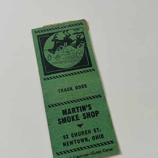 Martin's Smoke Shop Newton Ohio Vintage Matchbook Cover TB6-MB2-5