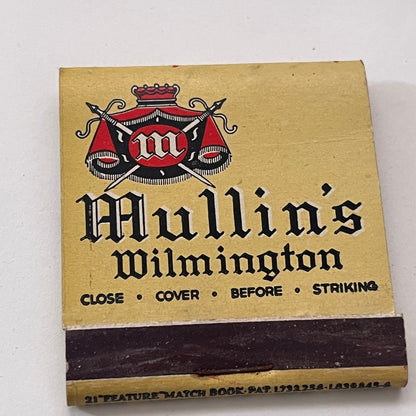 Mullin's Men and Boys Store Wilmington DE Vintage Matchbook Cover TB8-MB-10