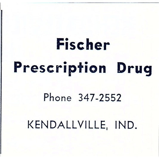 Fischer Drug Store Kendallville Indiana 1964 Ad AG1-S14