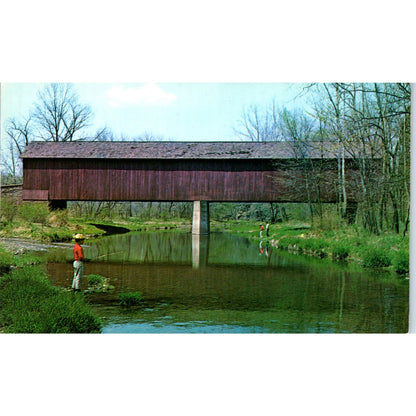 Bucks County Bridge 51 Frankenfield Pennsylvania Covered Bridge Postcard PC1