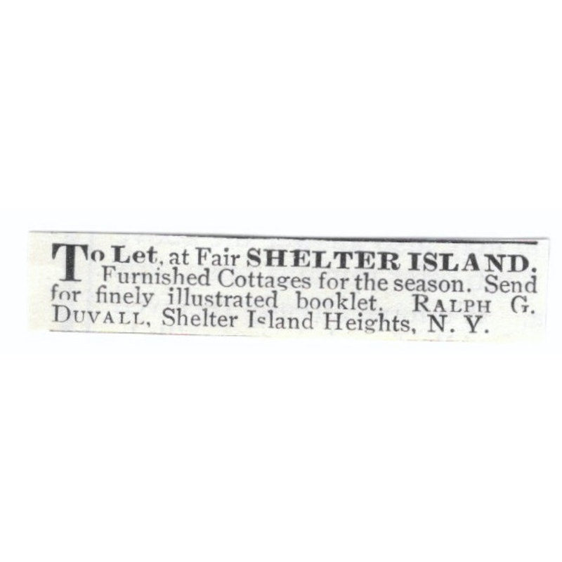 Shelter Island Cottage Ralph G. Duvall NY 1903 Magazine Ad AF7-SS1