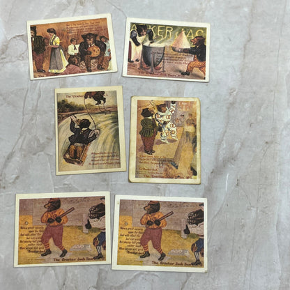 Vintage Lot Of 6 Cracker Jack Mini Replica Bear Postcards AE6