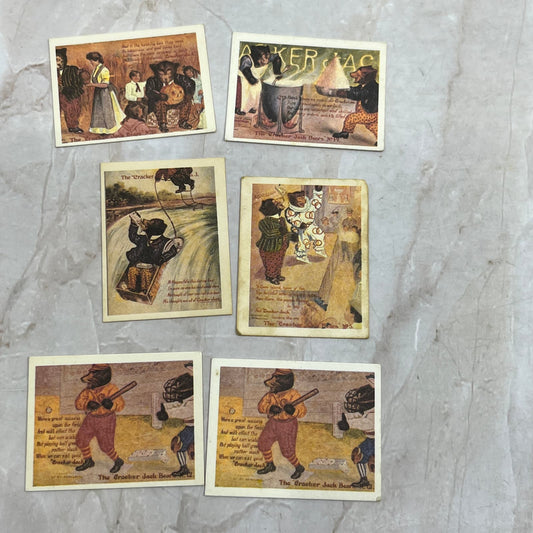Vintage Lot Of 6 Cracker Jack Mini Replica Bear Postcards AE6