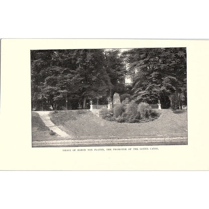 c1920 Grave of Baron Von Platen Promoter of the Gotha Canal Art Print 5x9" V17