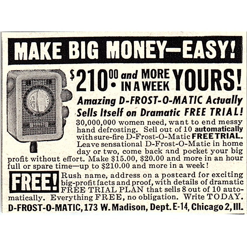 D-Frost-O-Matic Chicago IL 1955 Ad AF9-S5