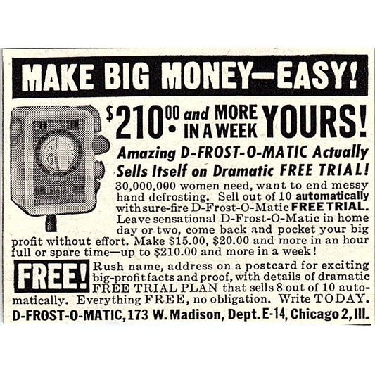 D-Frost-O-Matic Chicago IL 1955 Ad AF9-S5