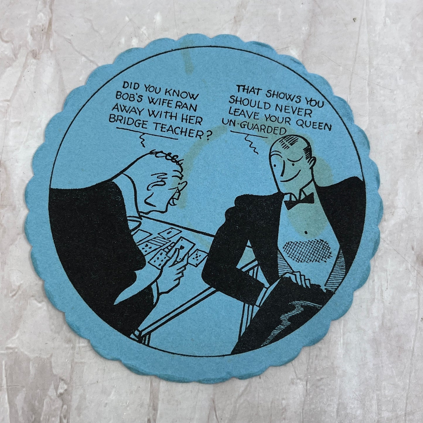 Vintage Bridge Coaster Illustrated Humor Cartoon TH9-BC-1