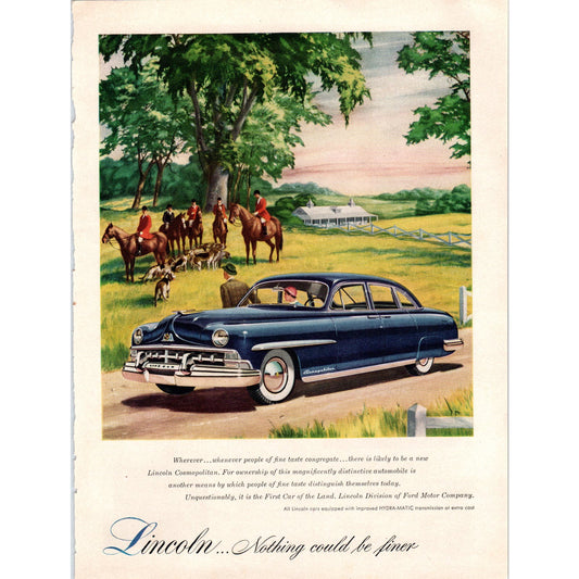 Lincoln Cosmopolitan Automobile 8x11 Vintage Magazine Advertisement Co D9