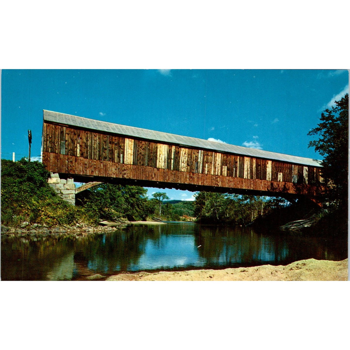 Smith Bridge Baker River Plymouth NH Covered Bridge Postcard PC4