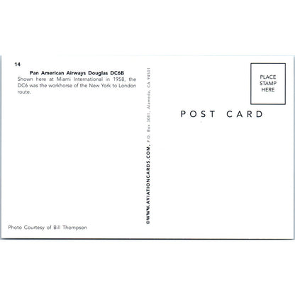 Pan American Airways Douglas DC6B Vintage Postcard PC1