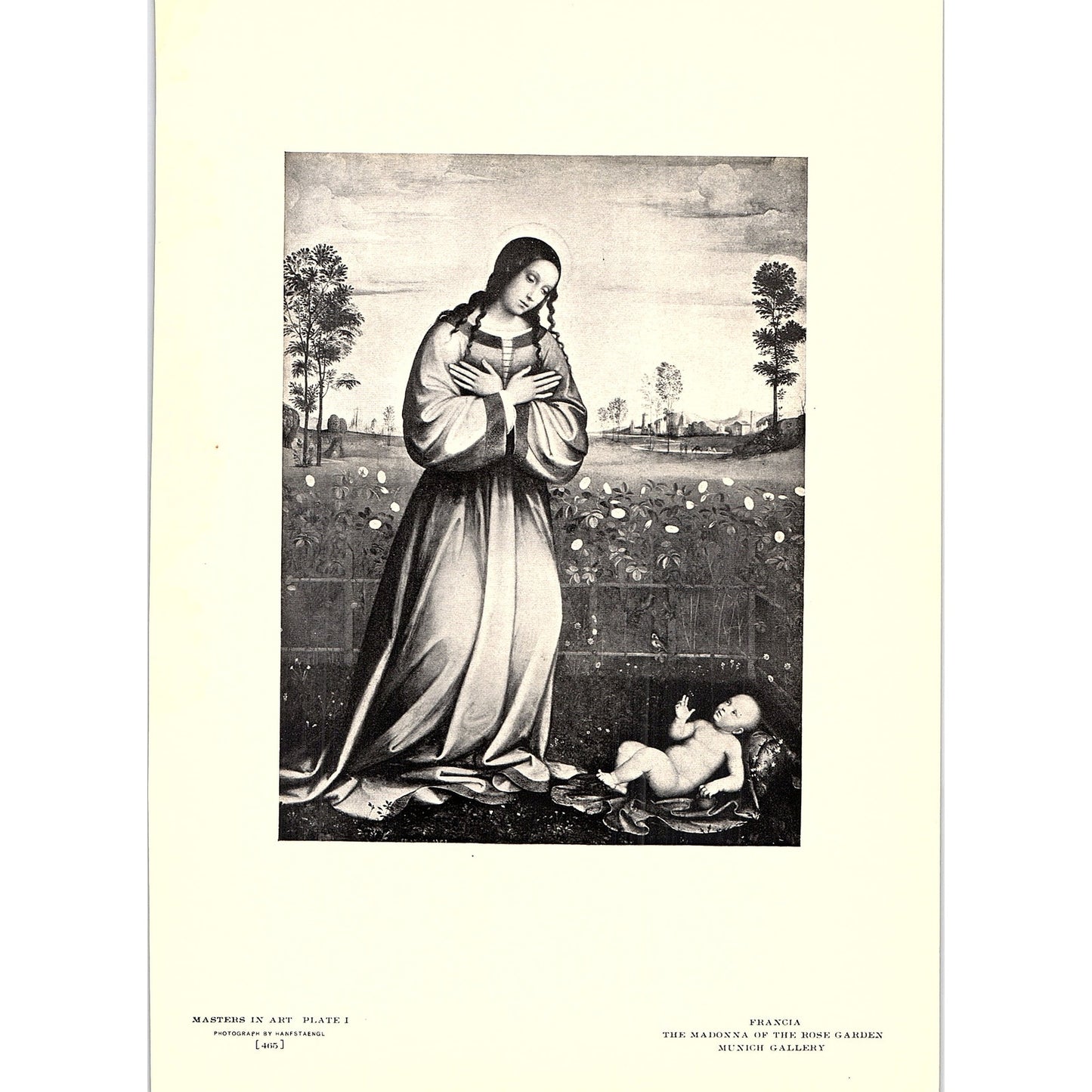 The Madonna of the Rose Garden - Francia - 1906 Litho Art Print AF5-3