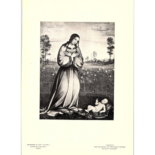 The Madonna of the Rose Garden - Francia - 1906 Litho Art Print AF5-3