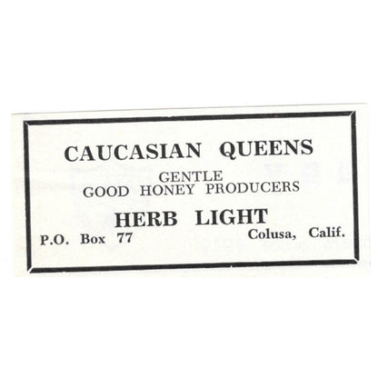 Caucasian Queens Herb Light Colusa CA 1961 Magazine Ad AK6-S13