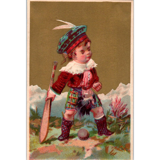 J.H. Locklin Lowville NY Watches Boy Playing Cricket c1880 Trade Card AF1-AP8