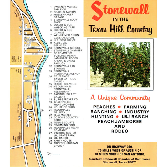 1980s Stonewall in the Texas Hill Country Travel Brochure TF4-BC