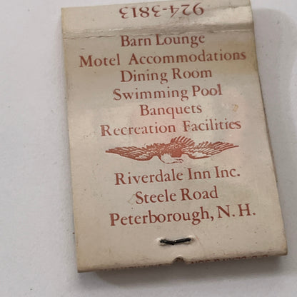 Riverdale Inn Restaurant Peterborough NH Vintage Matchbook Cover TB8-MB-10