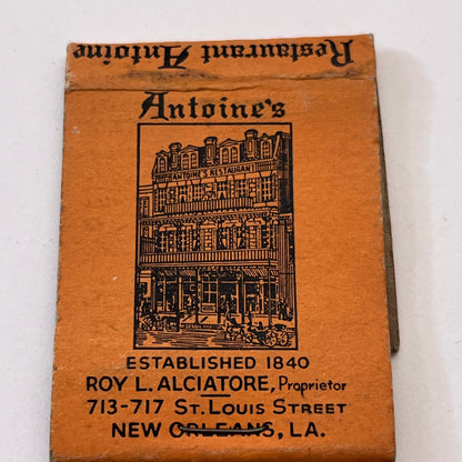 Restaurant Antoine New Orleans Roy L Alciatore Vintage Matchbook Cover TB8-MB3-4