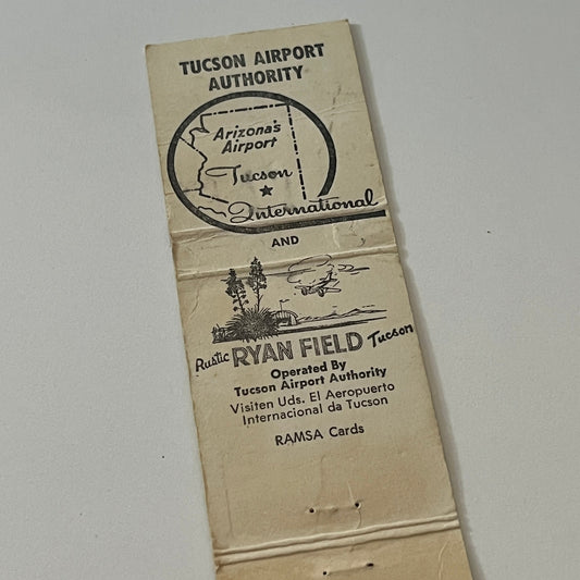 Tucson Airport Authority Rustic Ryan Field Vintage Matchbook Cover TB6-MB2-6