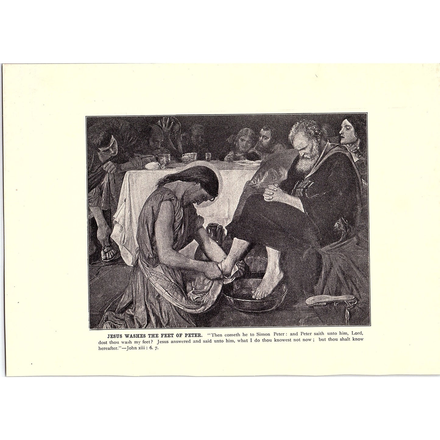 Jesus and Two of the Disciples on the Walk to Emmaus Vintage Art Print 6x9 V12
