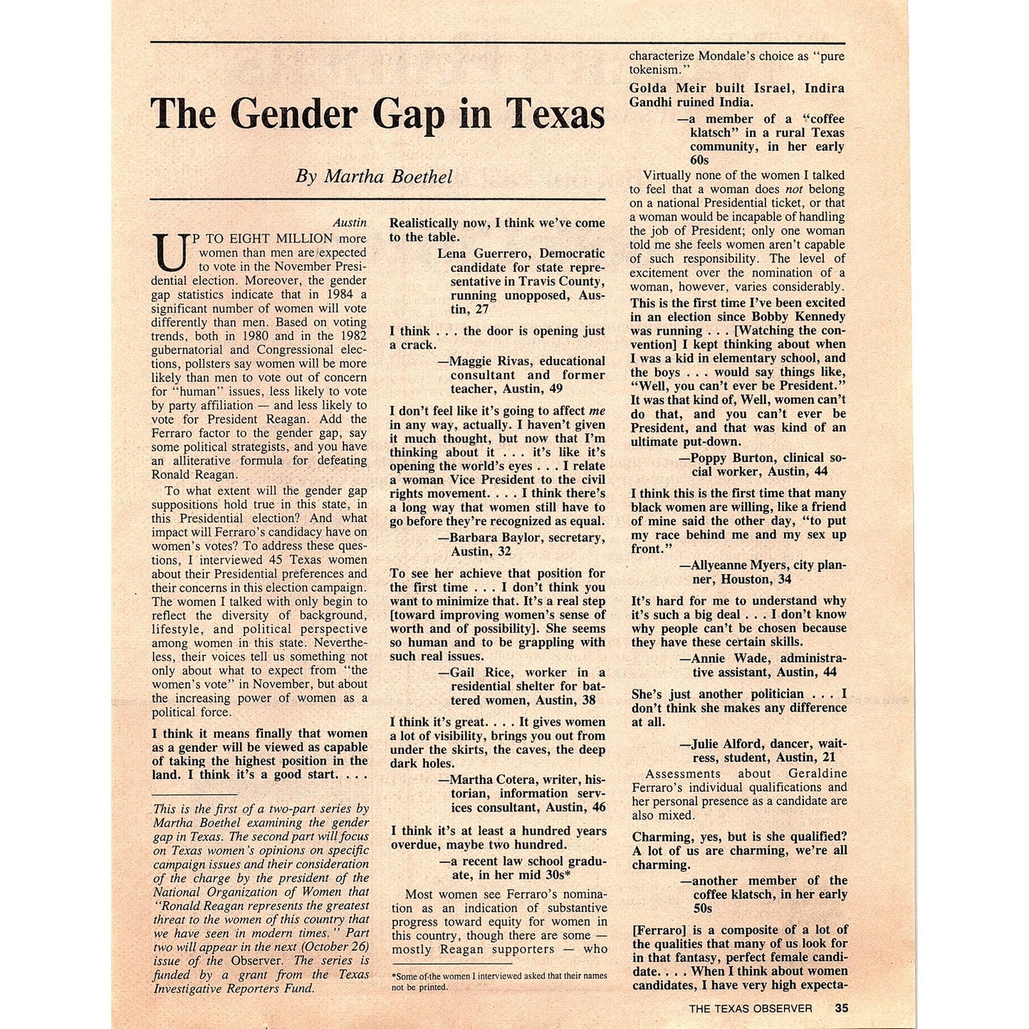 Nader's Raiders Public Citizen Austin Texas Ralph Nader 1984 Ad AF6-9