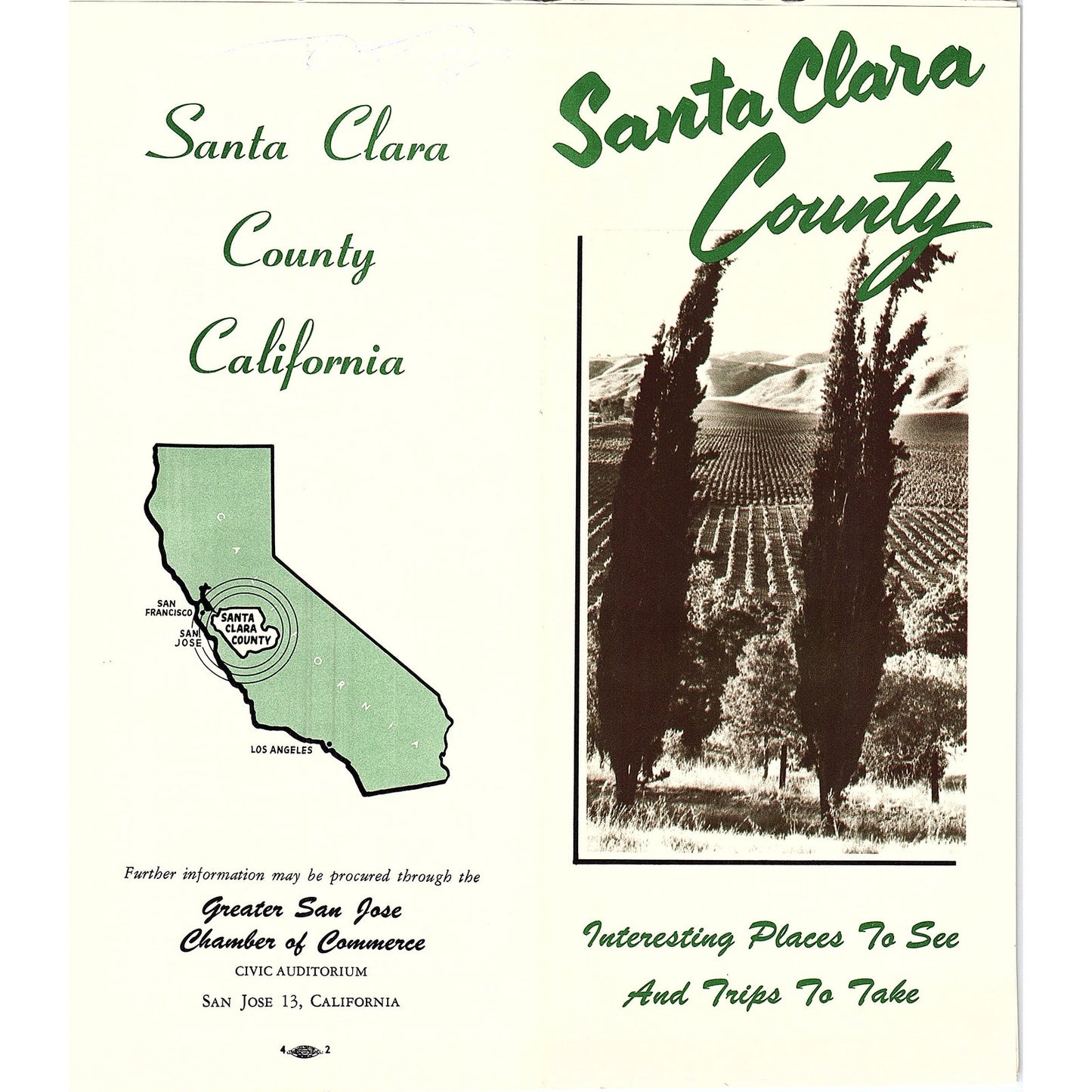 1950s Santa Clara County Interesting Places to See & Trips to Take Guide AF9-2