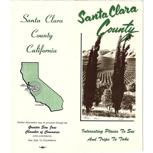 1950s Santa Clara County Interesting Places to See & Trips to Take Guide AF9-2