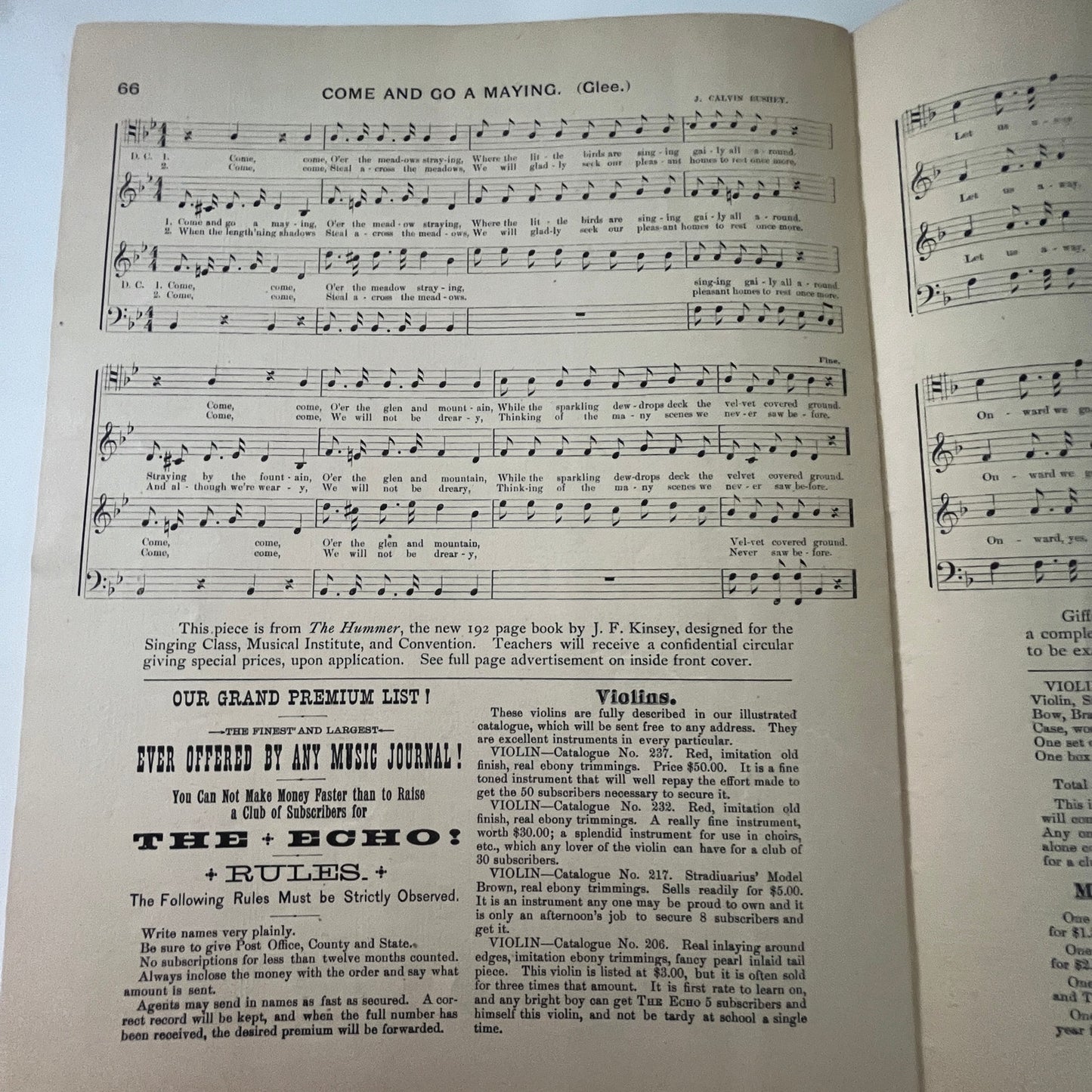 The Echo Music Journal 1890 Music Magazine LaFayette Indiana V33-4