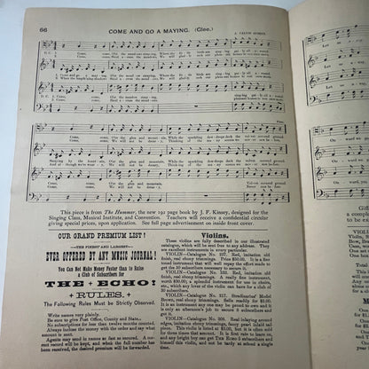 The Echo Music Journal 1890 Music Magazine LaFayette Indiana V33-4