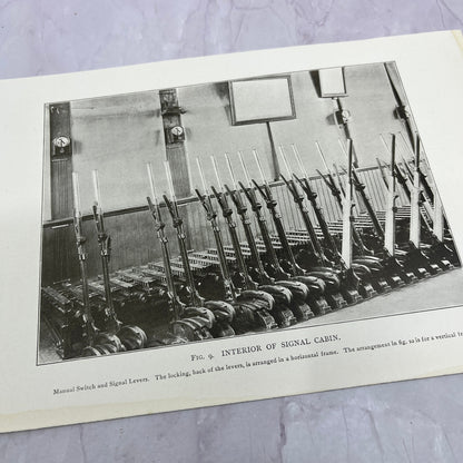 Interior of Signal Cabin Antique 6.5x10" Engraving Art Print V20