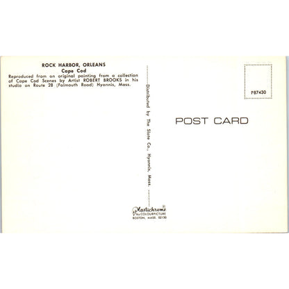 Rock Harbor Orleans Cape Cod Robert Brooks Vintage Postcard PE6
