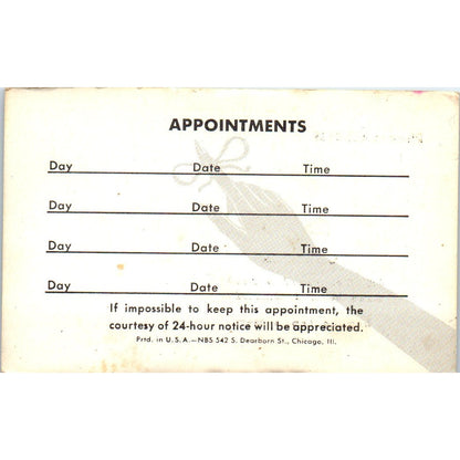 BJs Coiffures Marley Long Beach Appointment Vintage Business Card SD8-B10