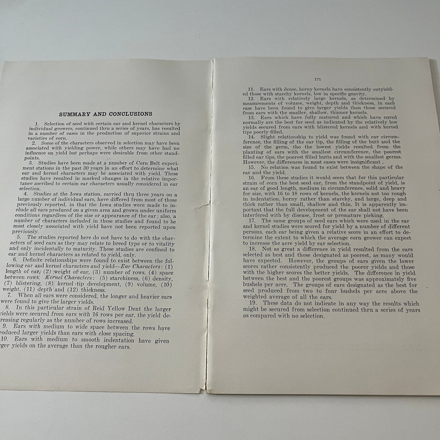 Relation of Reid Yellow Dent Corn to Yield 1929 Ames IA Farm Bulletin TK2-XB2