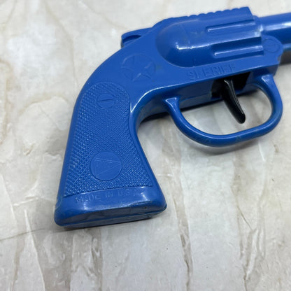Vintage Plastic Toy Sheriff Pistol Blue Six Shooter Pyro Toys TI9