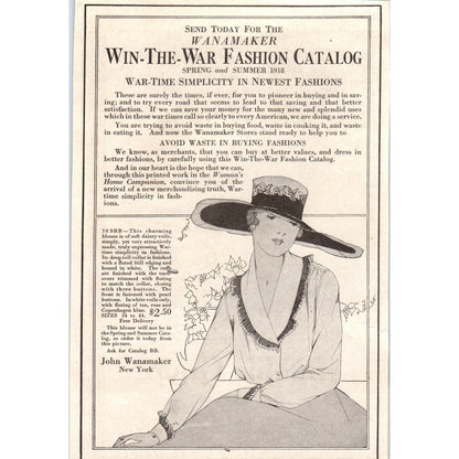 WWI Win-The-War Wanamaker Fashion Catalog 1918 Magazine Ad AF1-WH1