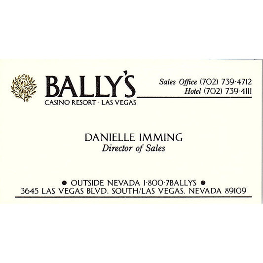 Bally's Casino Resort Danielle Imming Las Vegas NV Vintage Business Card SF3-B2