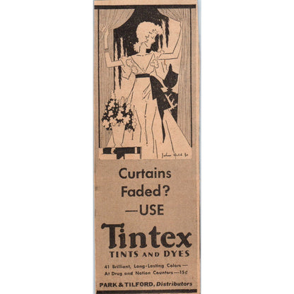 Tintex Dyes Park & Tilford 2x5" 1935 Minneapolis Journal Advertisement AE7-N1