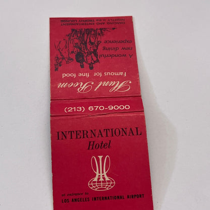 International Hotel Hunt Room Los Angeles CA Vintage Matchbook Cover TB8-MB-11